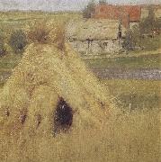 Isaac Levitan Mill and Village near a Stream oil painting artist